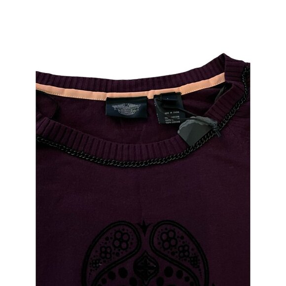 Harley Davidson Motorclothes Womens‎ Dark Purple Sweater Pure Viscose Size Large - Picture 5 of 10